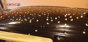 フィットシャトルのルーフのひょう被害